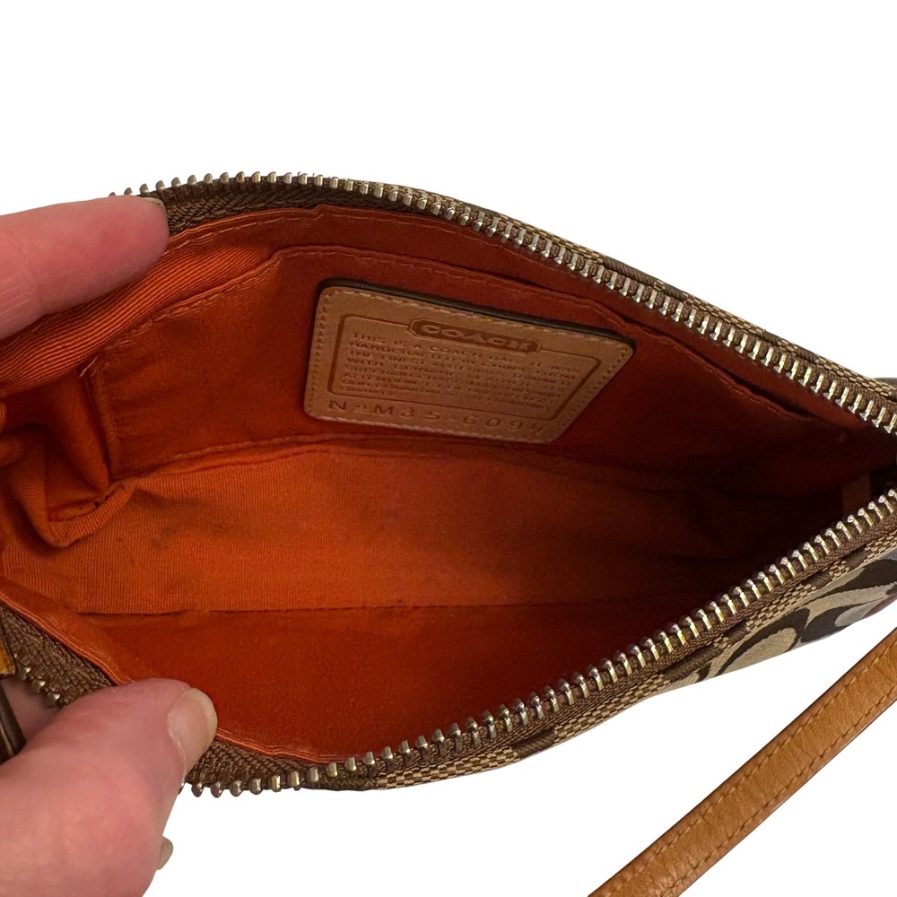 Vintage Coach Signature Demi Canvas Leather Y2K Shoulder Bag Brown Tan 6094 - Picture 14 of 16